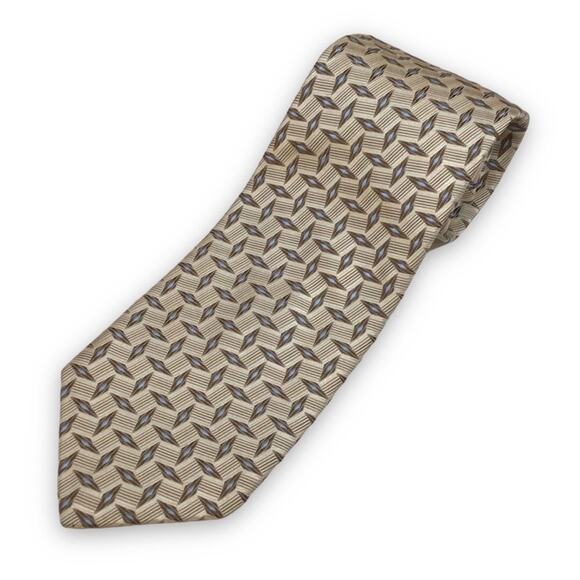 Robert Talbott Best of Class E.B. Harb & Son Brown Blue Cream Silk Tie - Picture 1 of 4